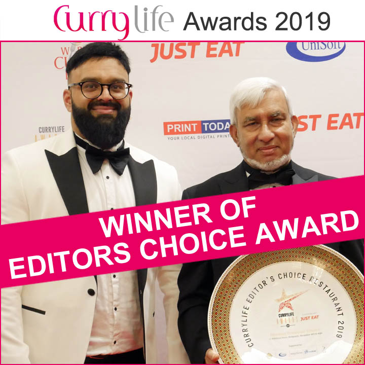Himalaya Tandoori Restaurant Winner of Currylife Editors Choice Award 2019